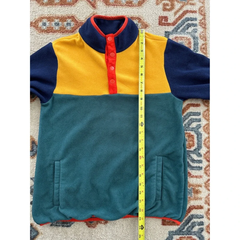 Hanna Andersson Fleece Pullover Jacket Kids Multicolor Colorblock Snap Neck 12